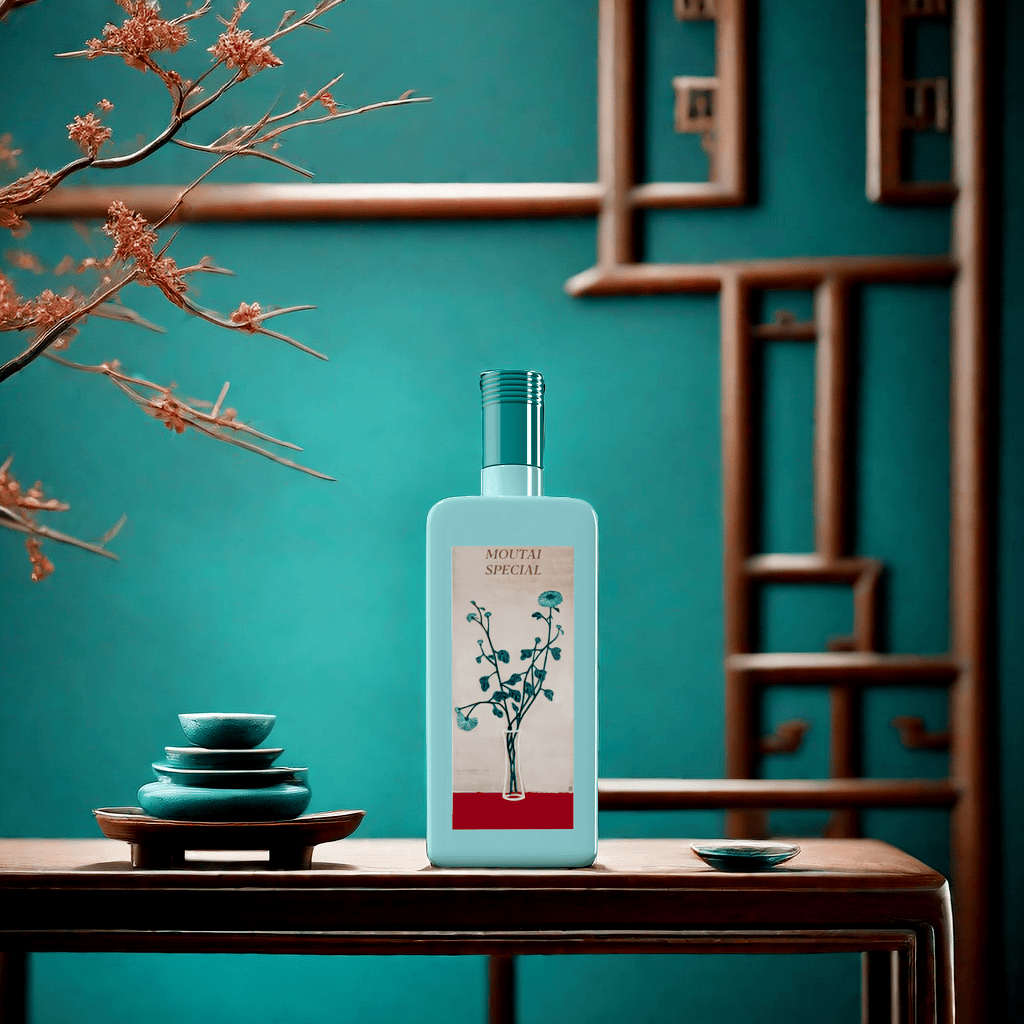 一个符号首届茅台mbd设计大赛入围作品茅台常玉联名款蓝菊风味酒