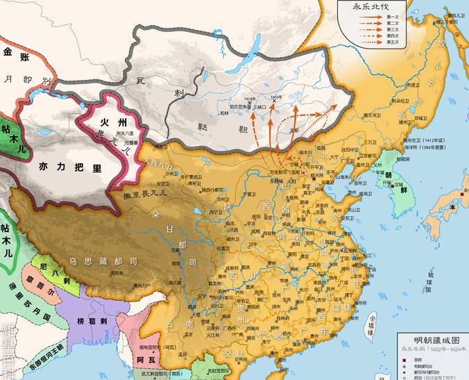 清朝也比较有意思,清朝疆域最大的时候,按照《中国历史地图集》,清初