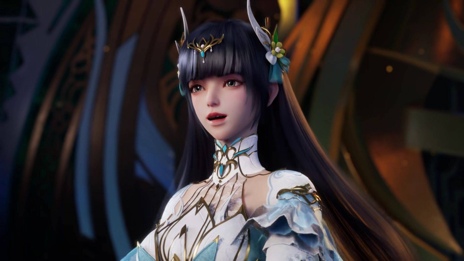 《神印王座》新出一位美女,黑丝配露背裙,韩羽让她情欲高涨