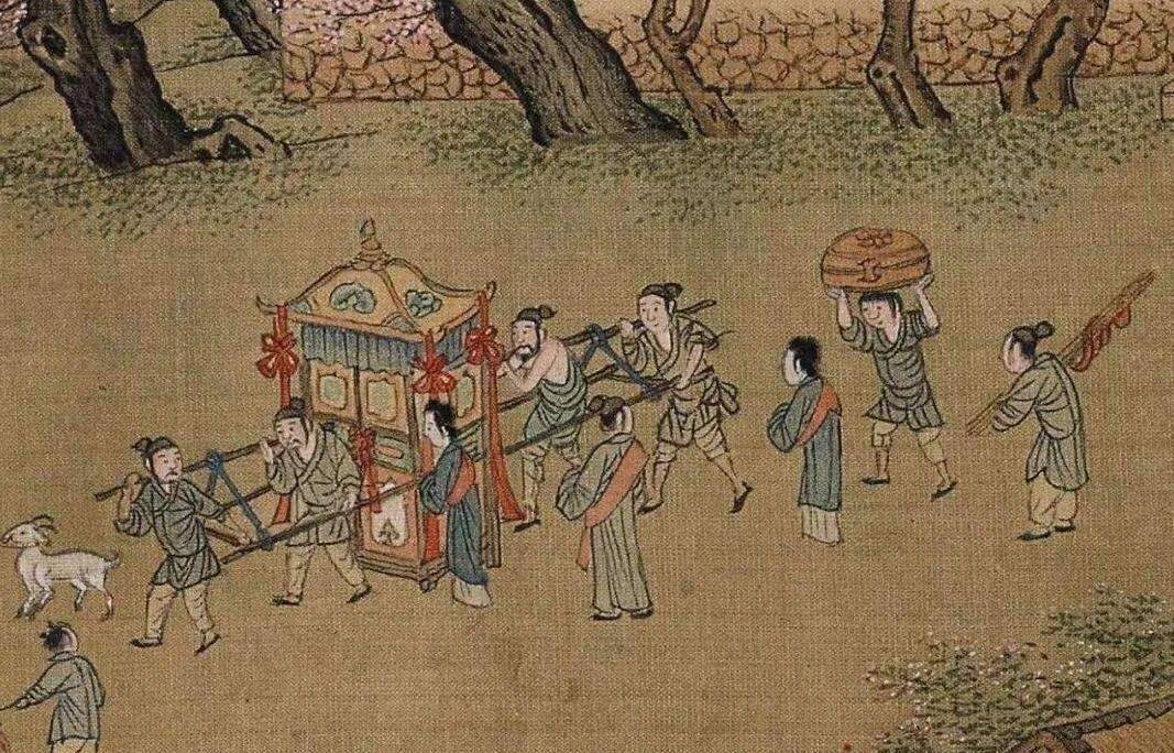 清明上河图放大100倍,发现一让人尴尬的细节,树下男子在干嘛?_张择端_