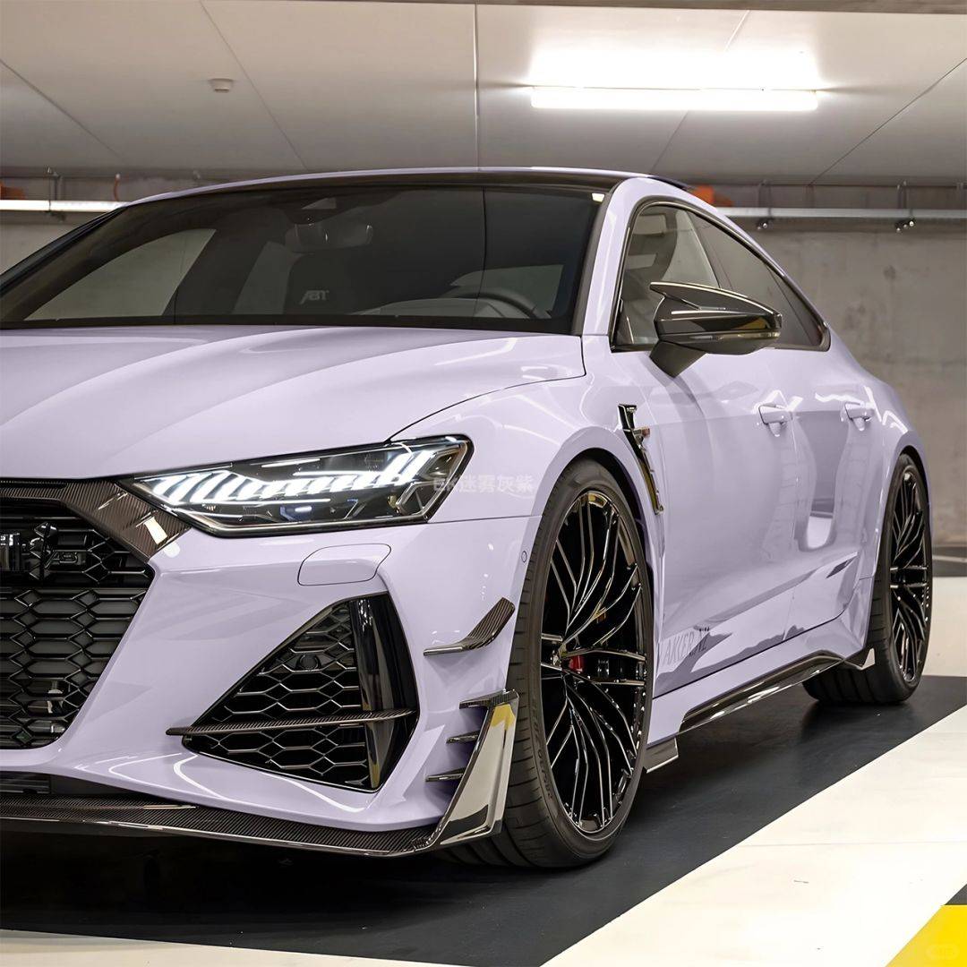 奥迪rs7-ek改色膜迷雾灰紫,淡紫色的真好高级_搜狐汽车_搜狐网