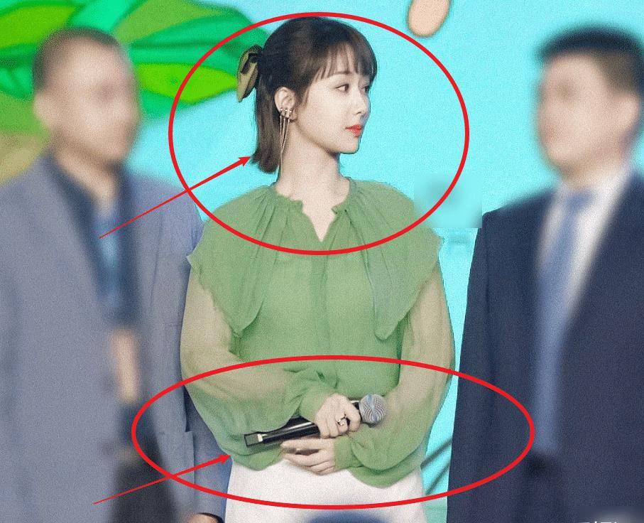 杨紫线下活动造型引热议薄荷纱质衬衫显胖生图状态身材很真实