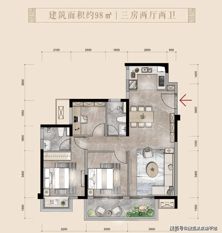 98㎡三房▲118㎡四房●南宁[建发央玺]73售楼处电话:78400