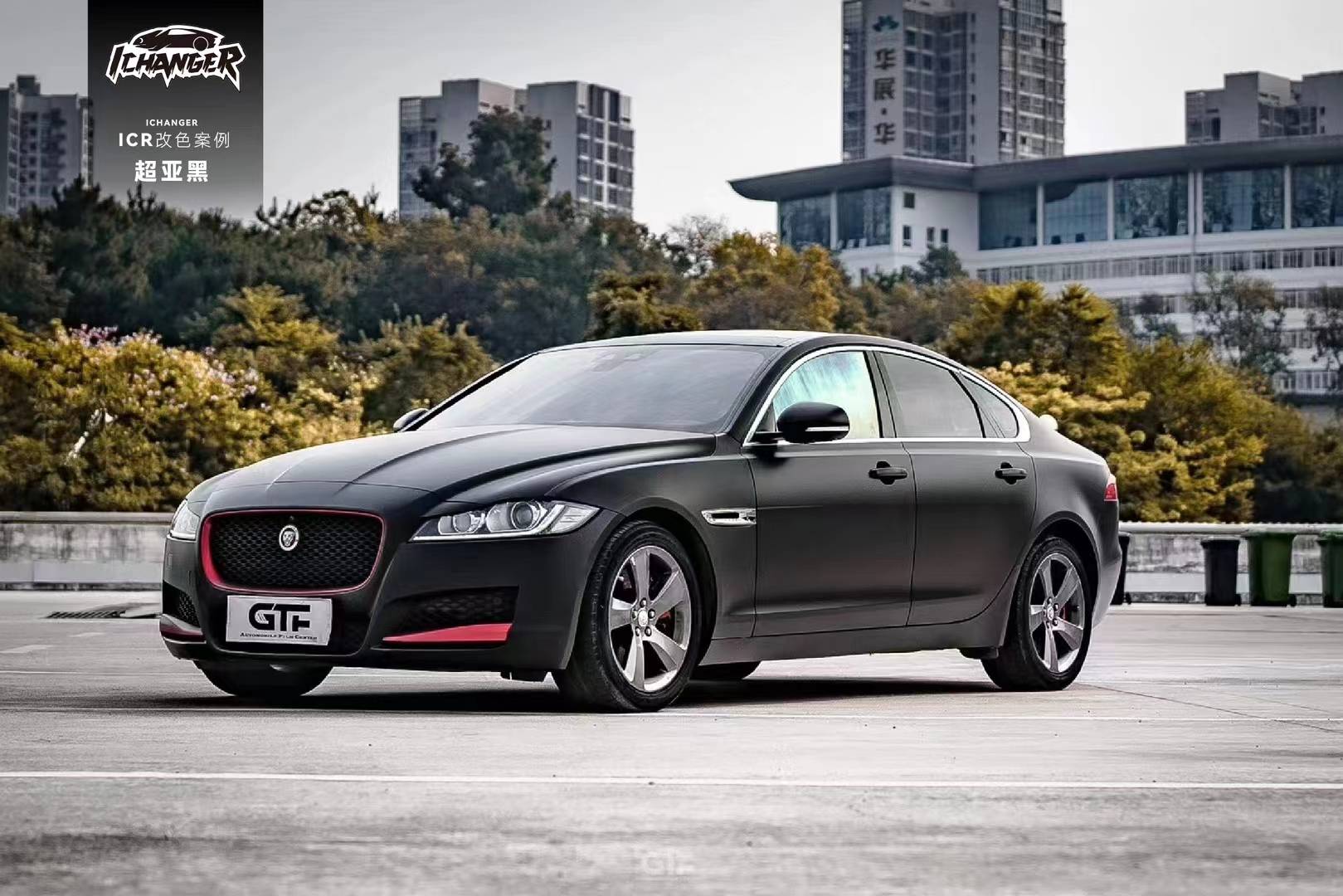 捷豹xf-icr改色膜超亚黑,看起来战斗力十足