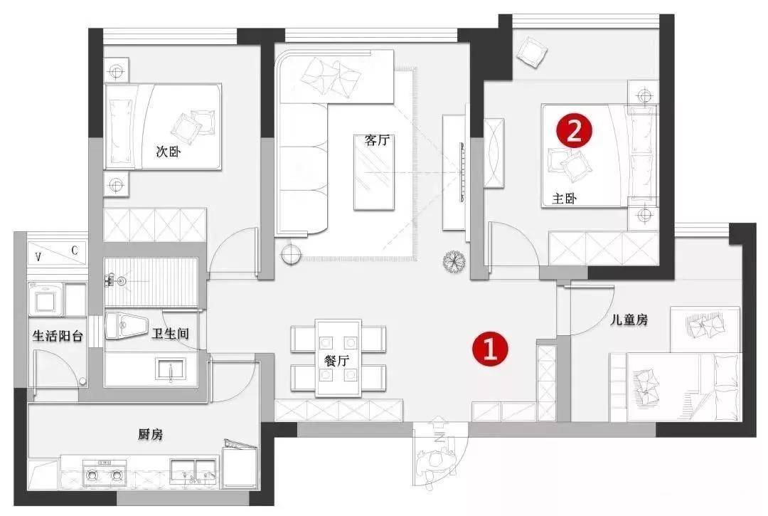 平面布置图首先,让我们来看看平面布置图