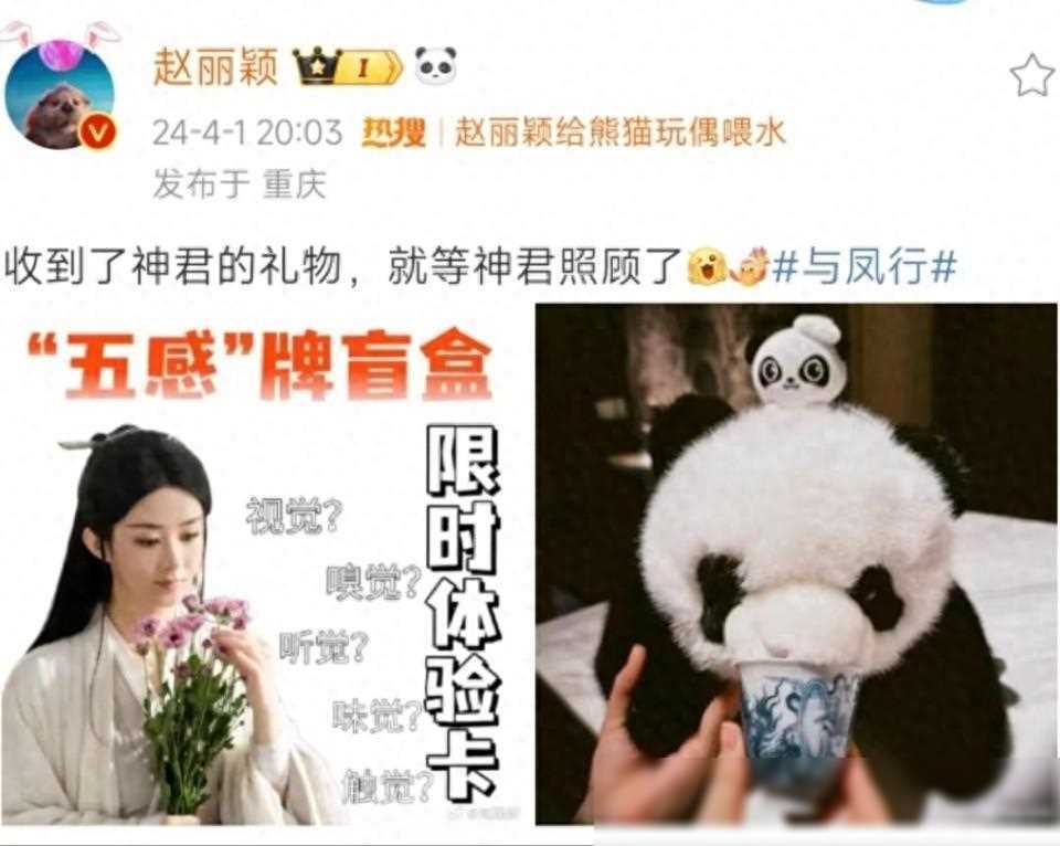 赵丽颖晒照秀礼物为与凤行宣传甜美互动引热议