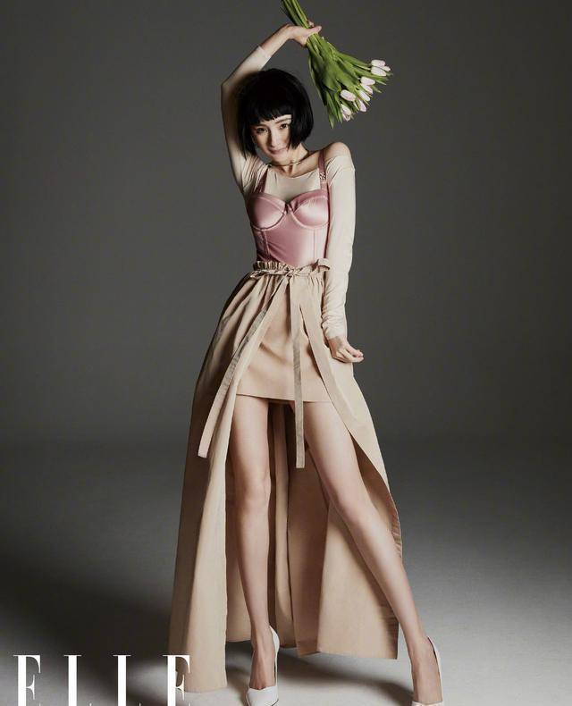 原创杨幂短发美到窒息穿蕾丝内衣搭皮衣化身夜店女郎完美诠释性感