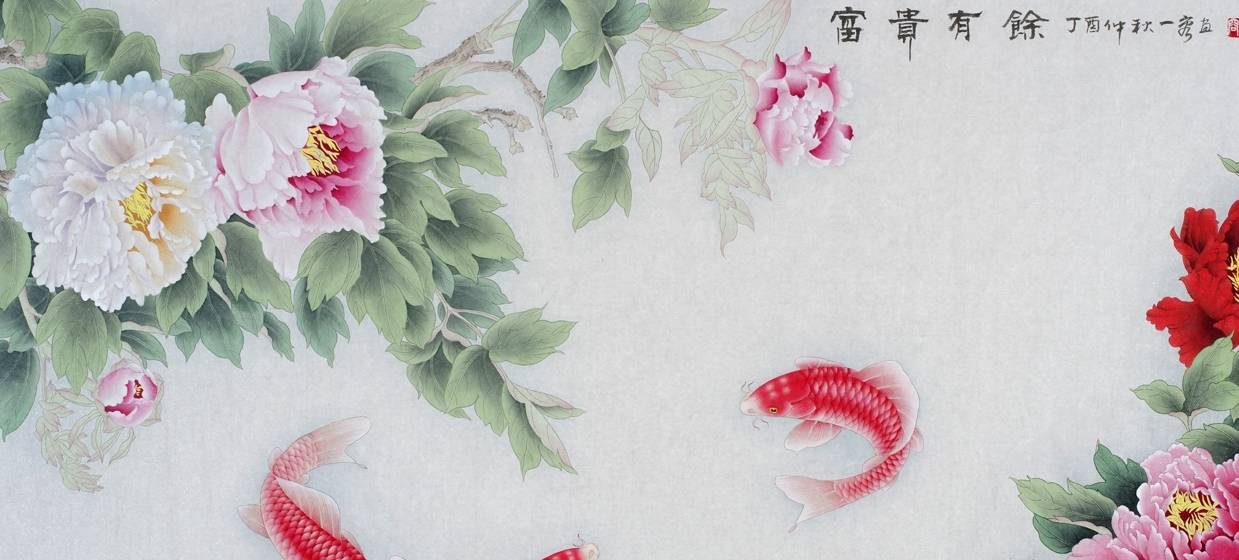 餐厅挂什么字画比较好,推荐工笔花鸟画供大家选择_寓意_牡丹_国画