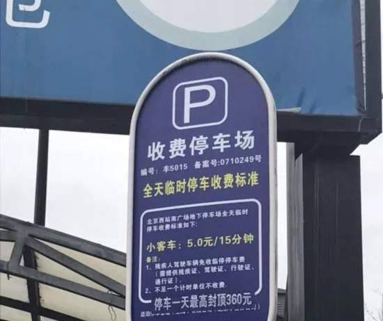 一天360元.北京西站南广场地下停车场