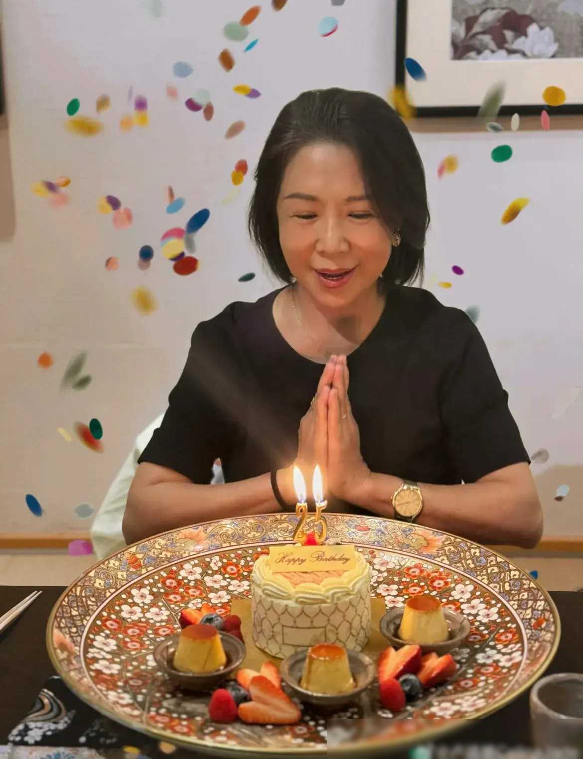 韩庚妈妈生日,卢靖姗送祝福,婆媳情深似闺蜜_家庭_母亲_照片