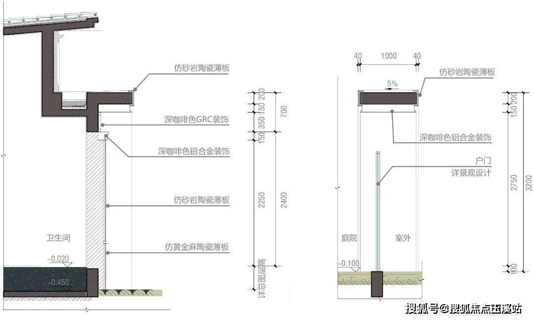 入口墙身大样门窗成为建筑最重要的一部分.建筑体量小,尺度宜人.