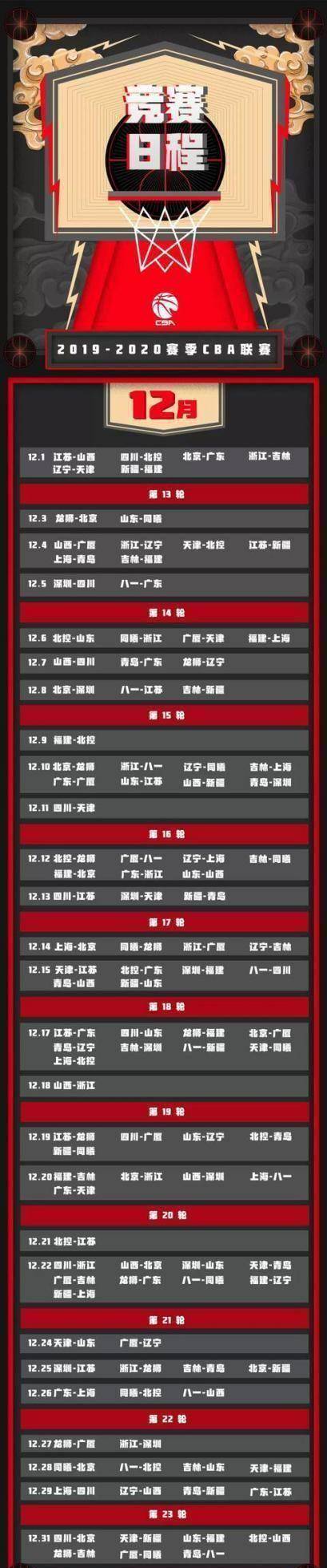 原创官宣cba新赛季赛程正式公布周琦面对辽宁男篮时间确定