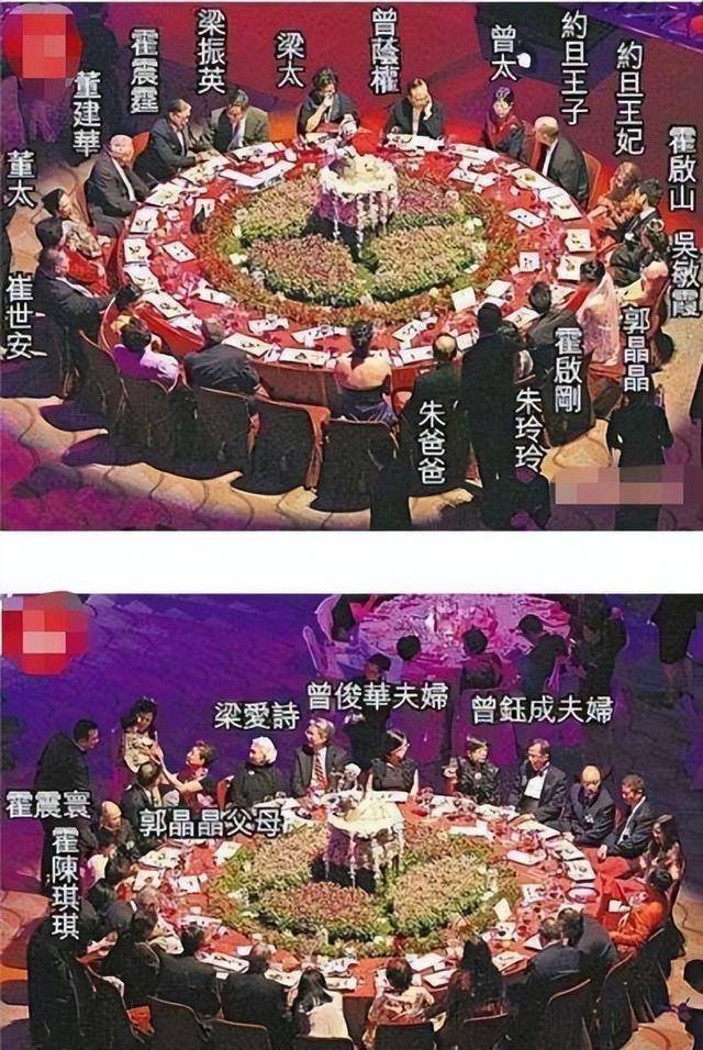 这张图是郭晶晶结婚时候的婚宴图,座上客皆是名流,都是香港的风云人物
