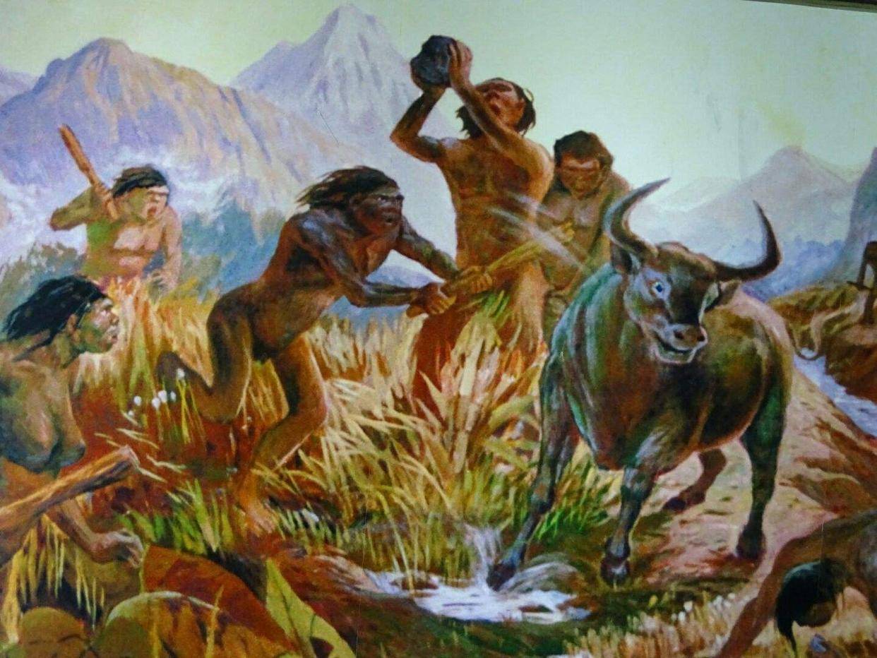 在远古时期,人类靠打猎维持生存.