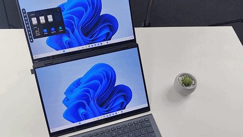 种双屏组合使用模式(不算传统笔记本模式),华硕提供了除screenxpert外