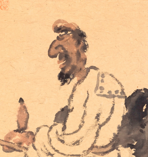 原创请仔细放大欣赏李老十作品中的孤独抑郁痛苦和自嘲