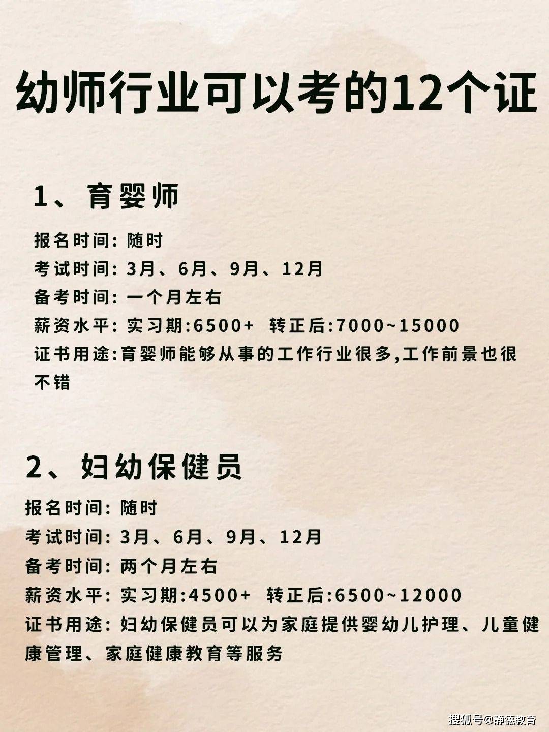 幼师行业可以考的12个黄金证书真的香