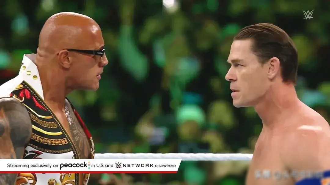 岁巨石强森带女儿摔角,父子俩力战约翰塞纳,金刚芭比诞生