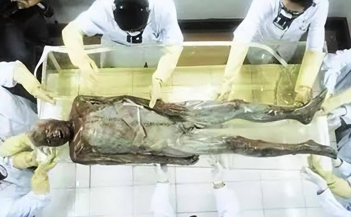 紧接着,专家对尸体进行了解剖,令他们感到惊讶的是,男尸内脏保存完好