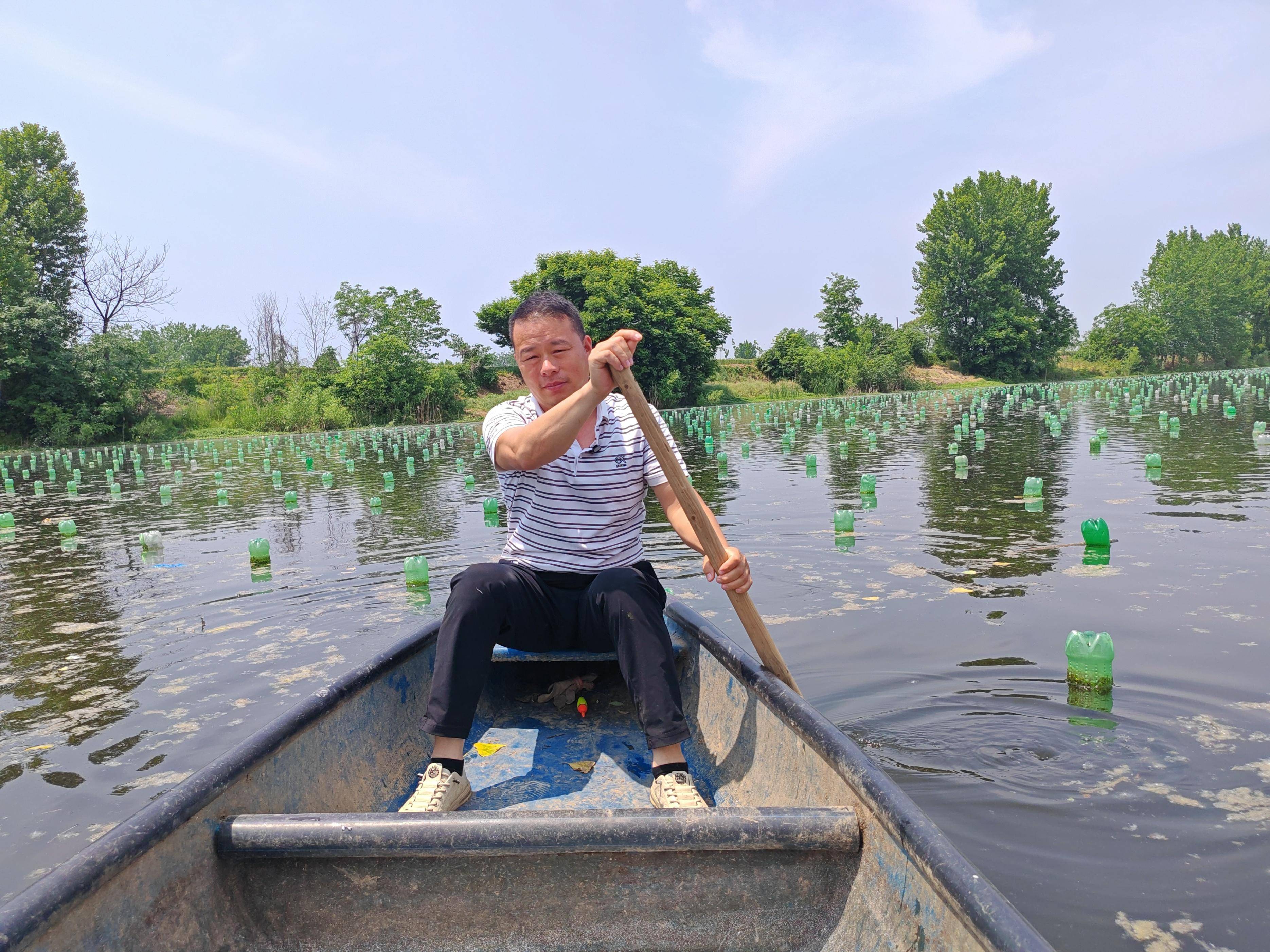 平舆县老王岗乡黄湾村:800亩汝河故道淡水养殖80万只珍珠蚌助村民增收