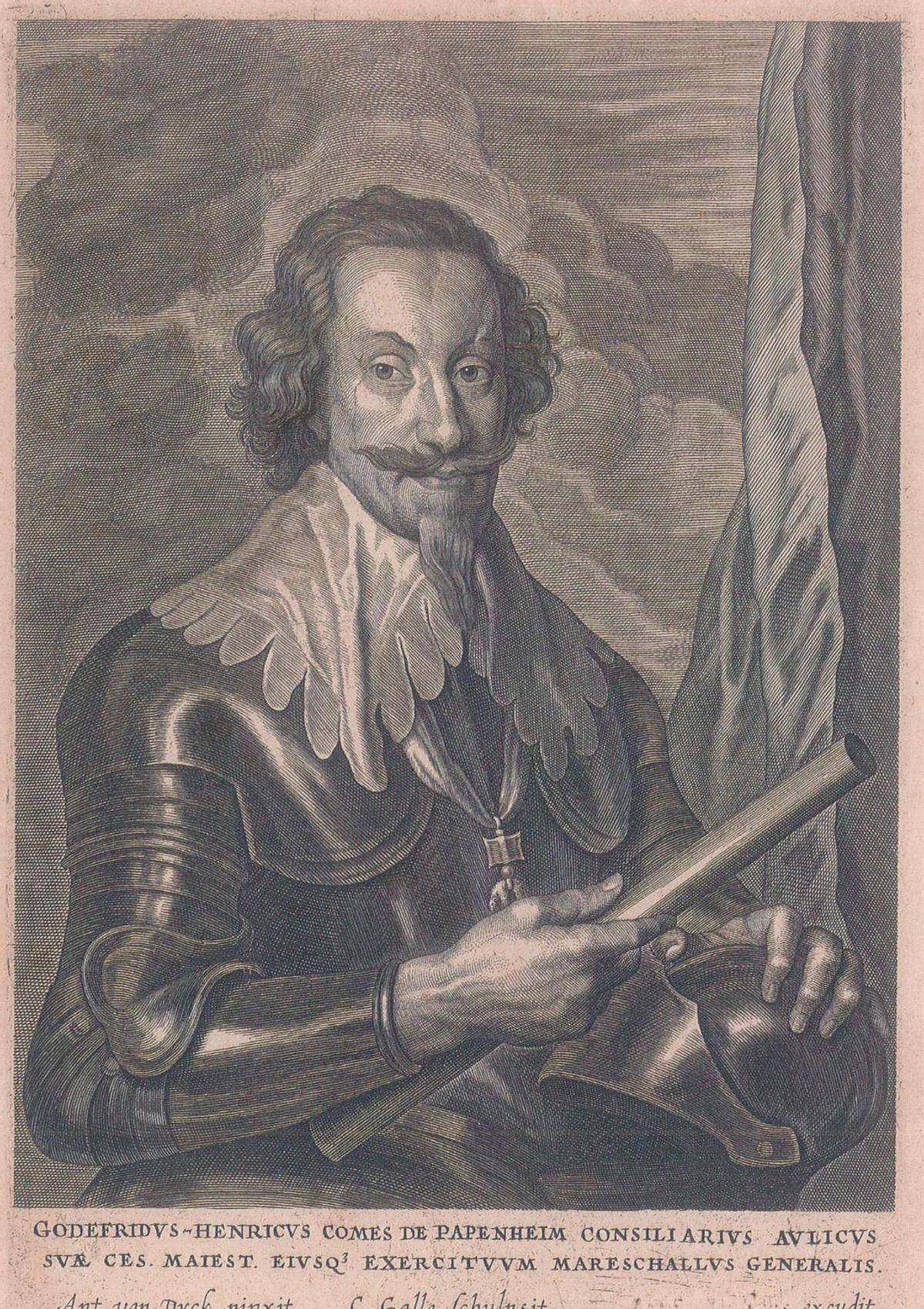 吕岑之战爆发前,帕彭海姆和华伦斯坦分兵,战斗开始后帕彭海姆就带着