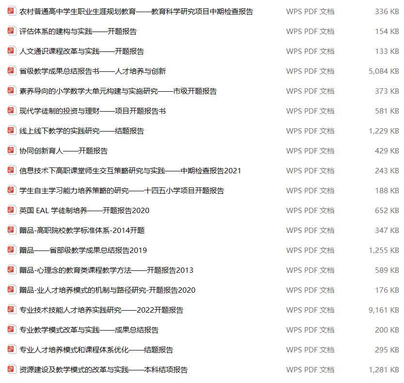 教改类课题 开题报告 中期检查 结项报告参考模板