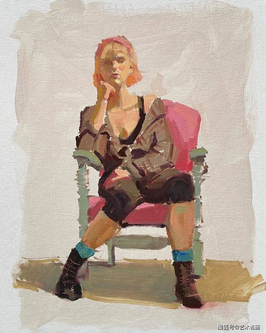 概括的笔触,光影和色彩具佳人物油画|marjorie hicks绘画_生活_艺术_