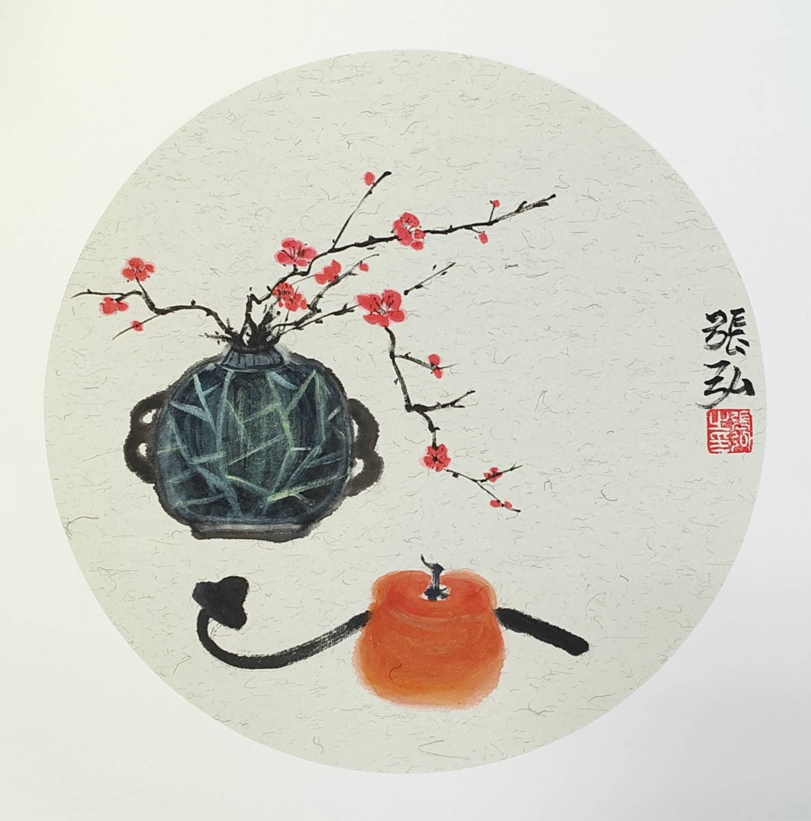 天气热,画个西瓜扇解暑