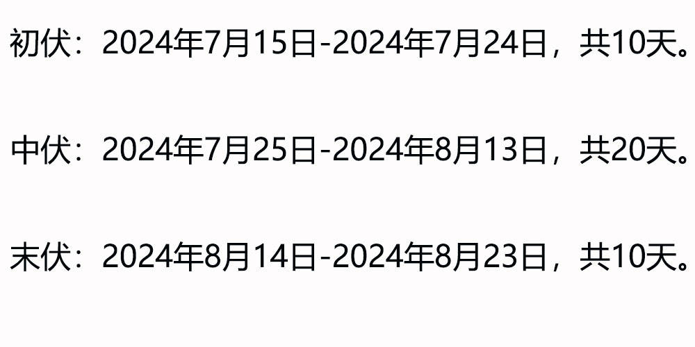 2024年三伏天时间表已出,共40天,今年是早入伏还是晚入伏,早了解早