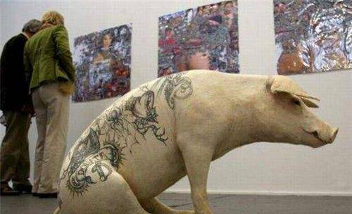 他在猪身上纹身,被香奈儿买走后做成2个限量版手袋,一张皮50万