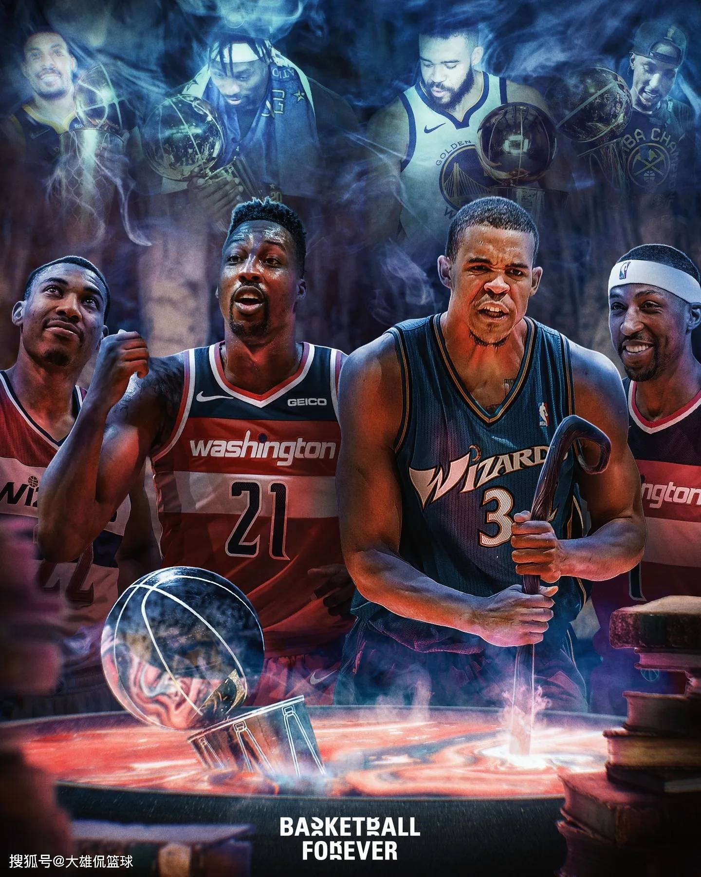 想夺冠,先加入奇才队,连续8年至少有1名奇才球员赢得总冠军