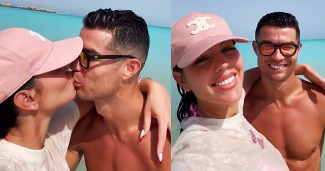 乔治娜与c罗欧洲杯前最后家庭时光:海滩亲吻及度假狂欢!