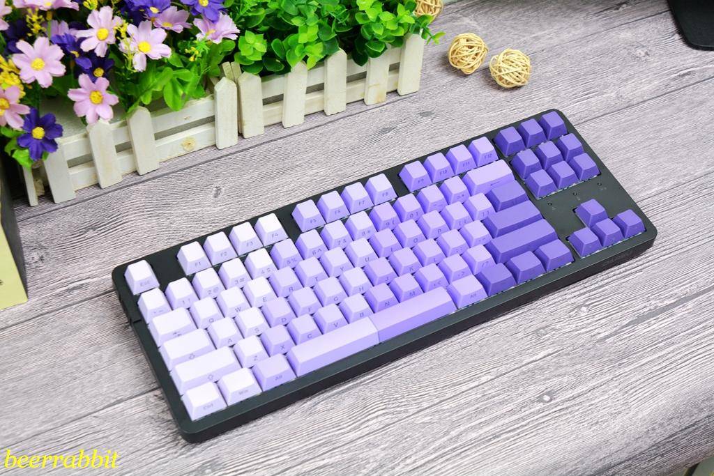 达尔优 ek87 pro三模机械键盘:渐变侧刻高颜值