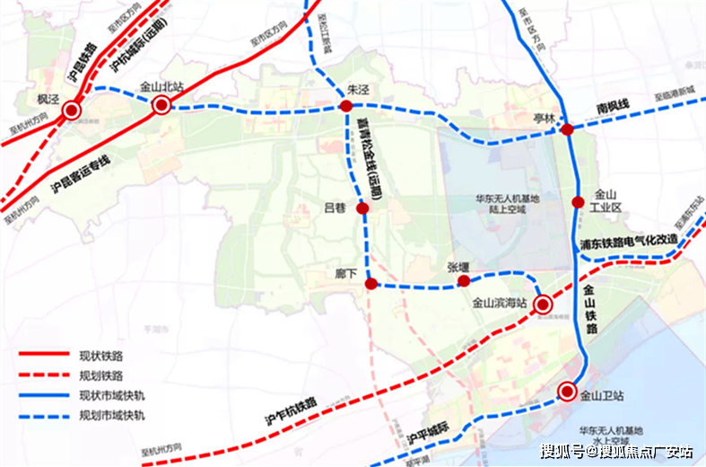 再加上规划中的南枫线,沪平城际铁路,沪乍杭铁路等,未来金山将成为