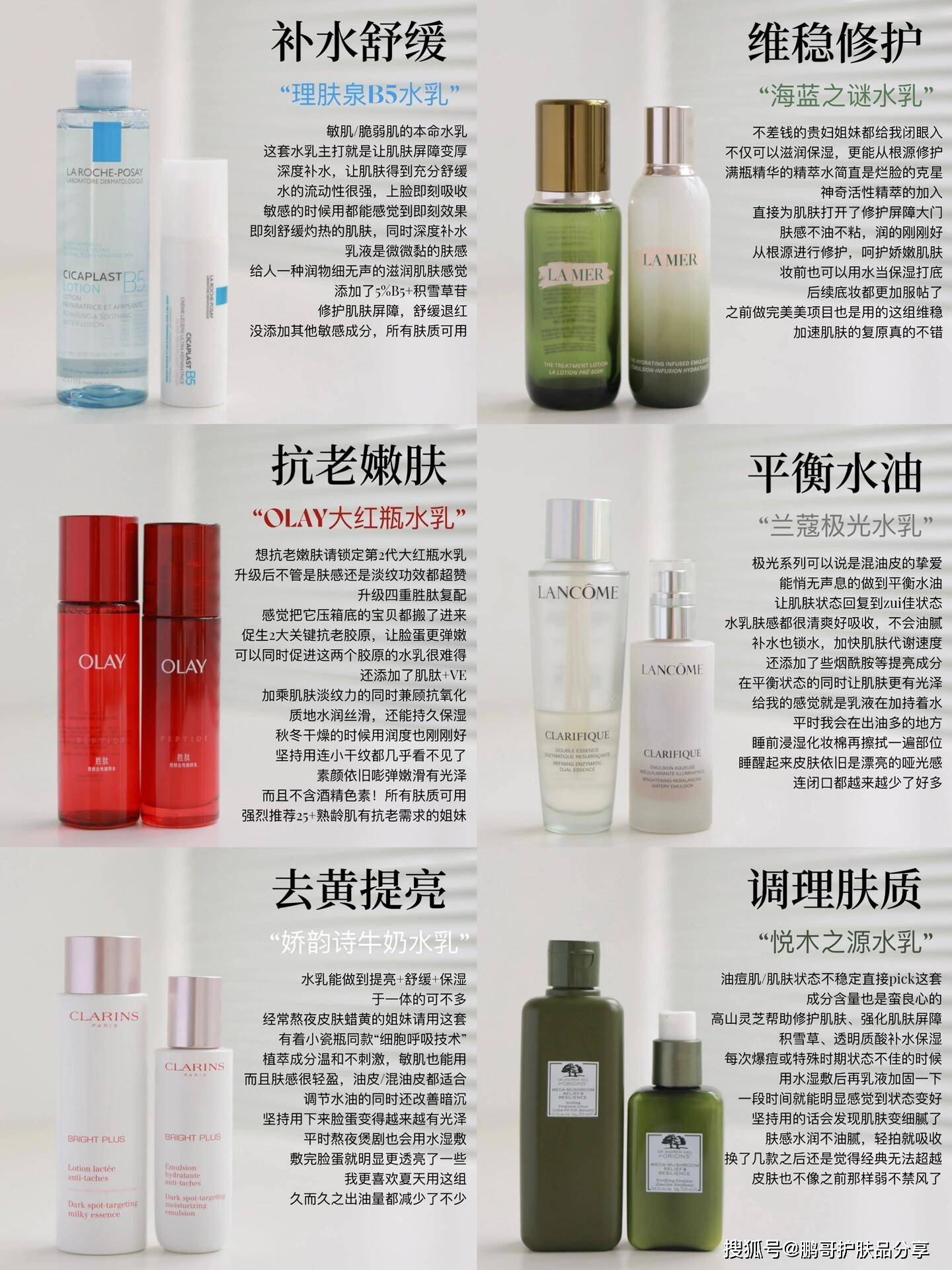 夏天想入手水乳,可以参考这6套大牌水乳,主要是针对不同肤质