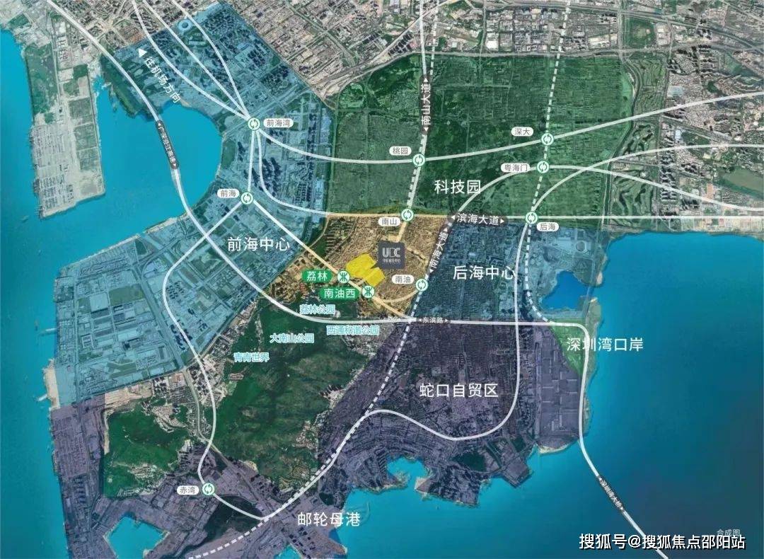 荔林公园等约541公顷磅礴生机,三湾:前海湾,深圳湾,蛇口湾;四