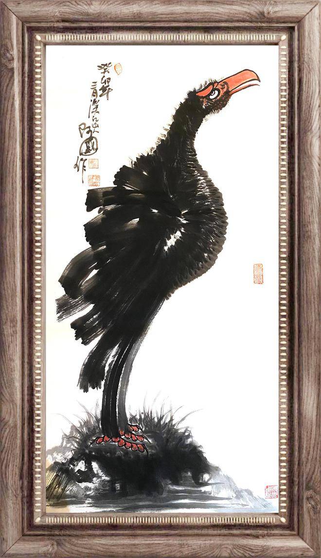 磅礴气势君子风——朱祖国笔下的神鹰图_作品_国画