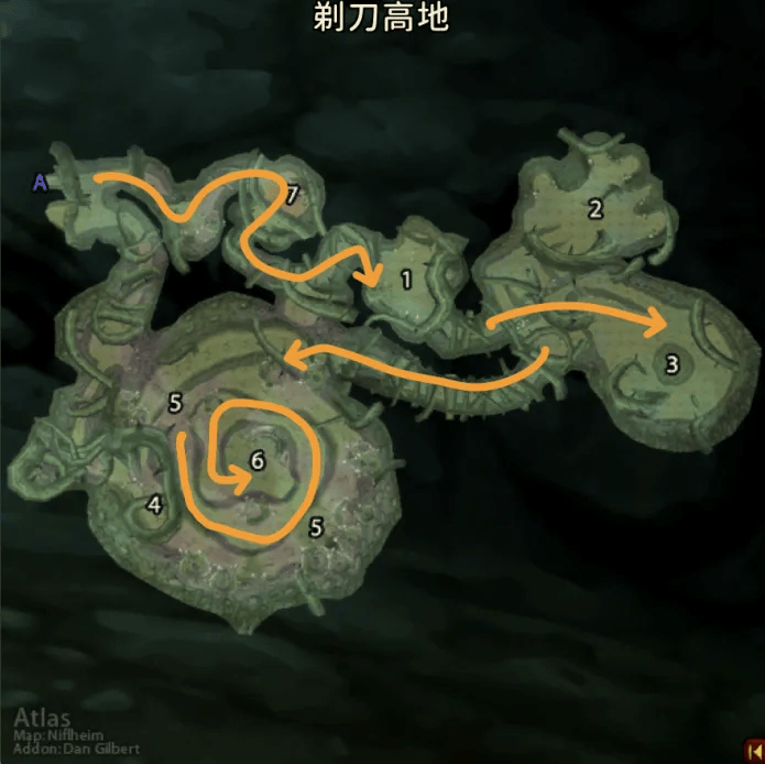 剃刀高地祖尔法拉克奥达曼● 进入副本后直走,从平台边缘跳下去,如果
