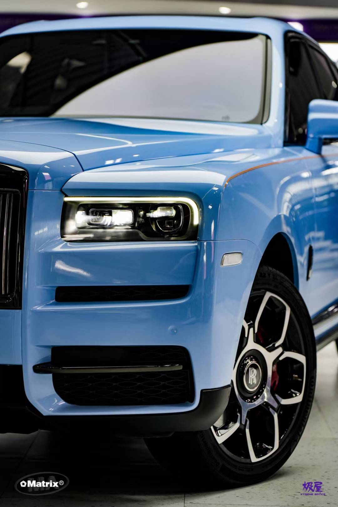 [矩阵matrix]劳斯莱斯库里南赞德福特蓝改色膜,治愈系浅蓝色