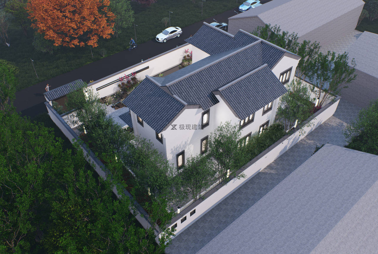湖北仙桃丨二层中式风格自建别墅完工实景