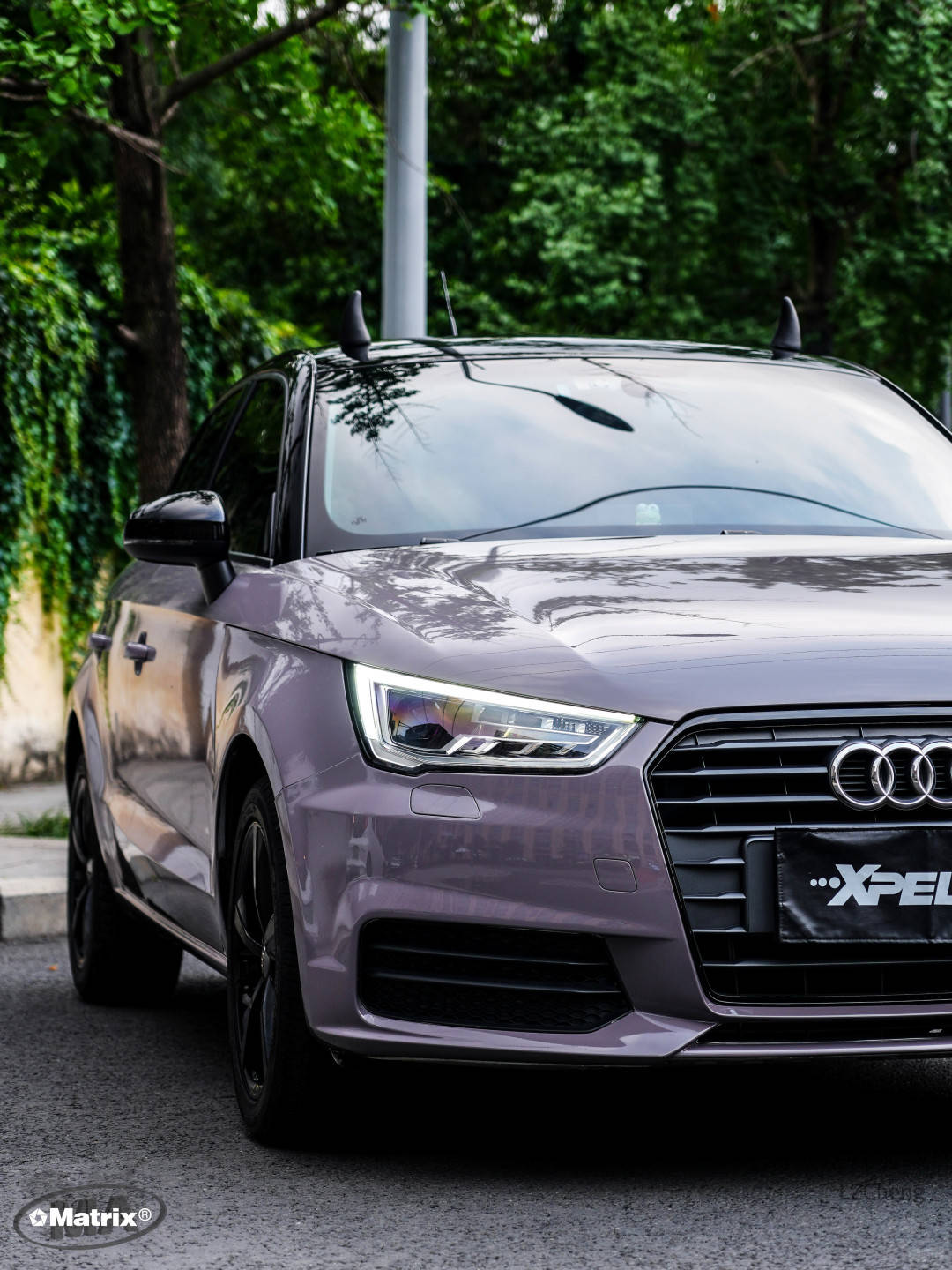 matrix-奥迪a1鸽子灰改色膜,神秘尽显宁静高雅的韵味