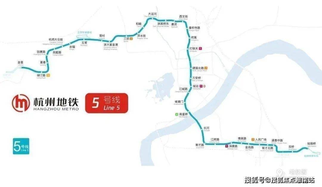 地铁口▲地铁5号线路图在杭州目前已经有运营地铁线路穿过的板块中