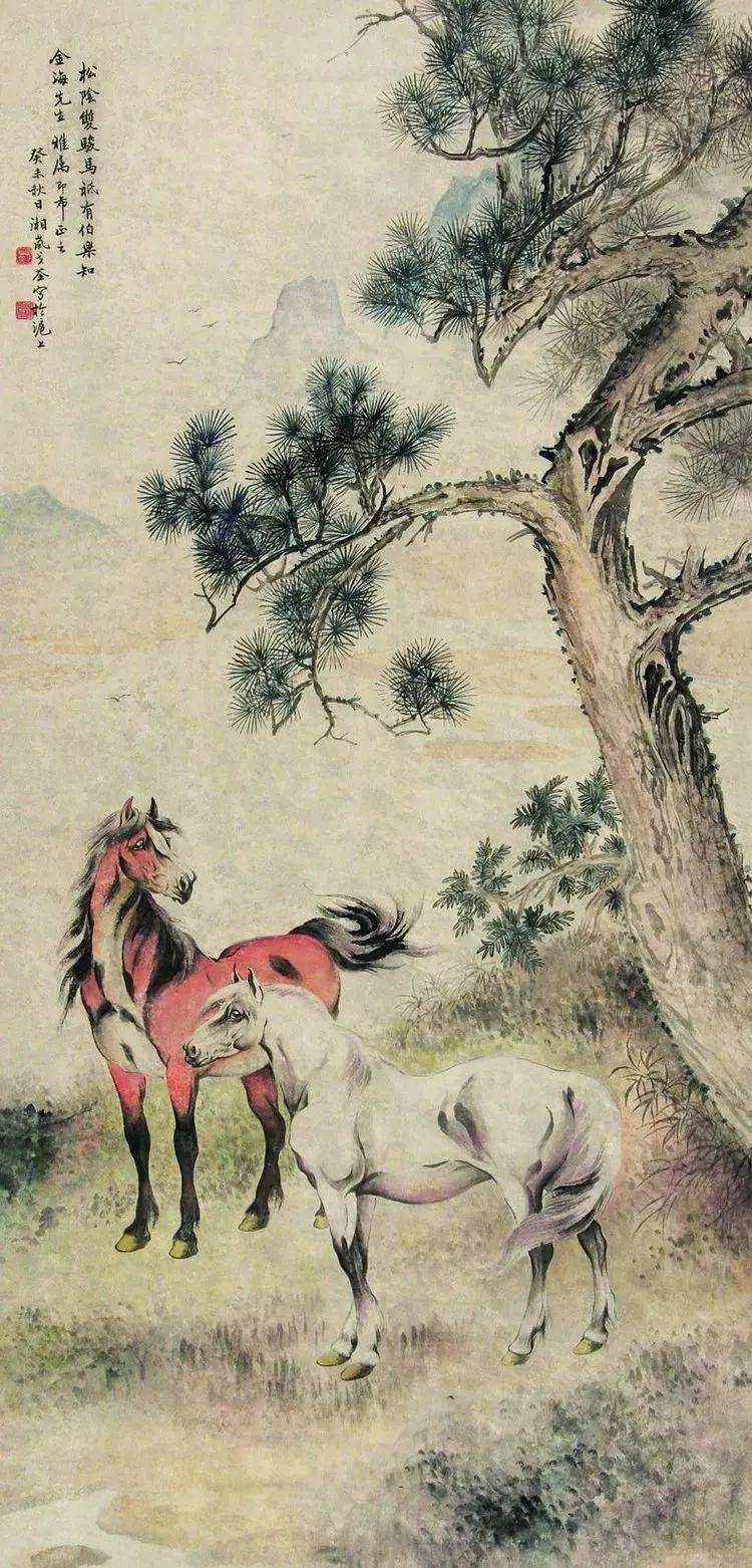 他与徐悲鸿并称为"北徐南戈",以画马闻名于世_戈湘岚_上海美专_中国