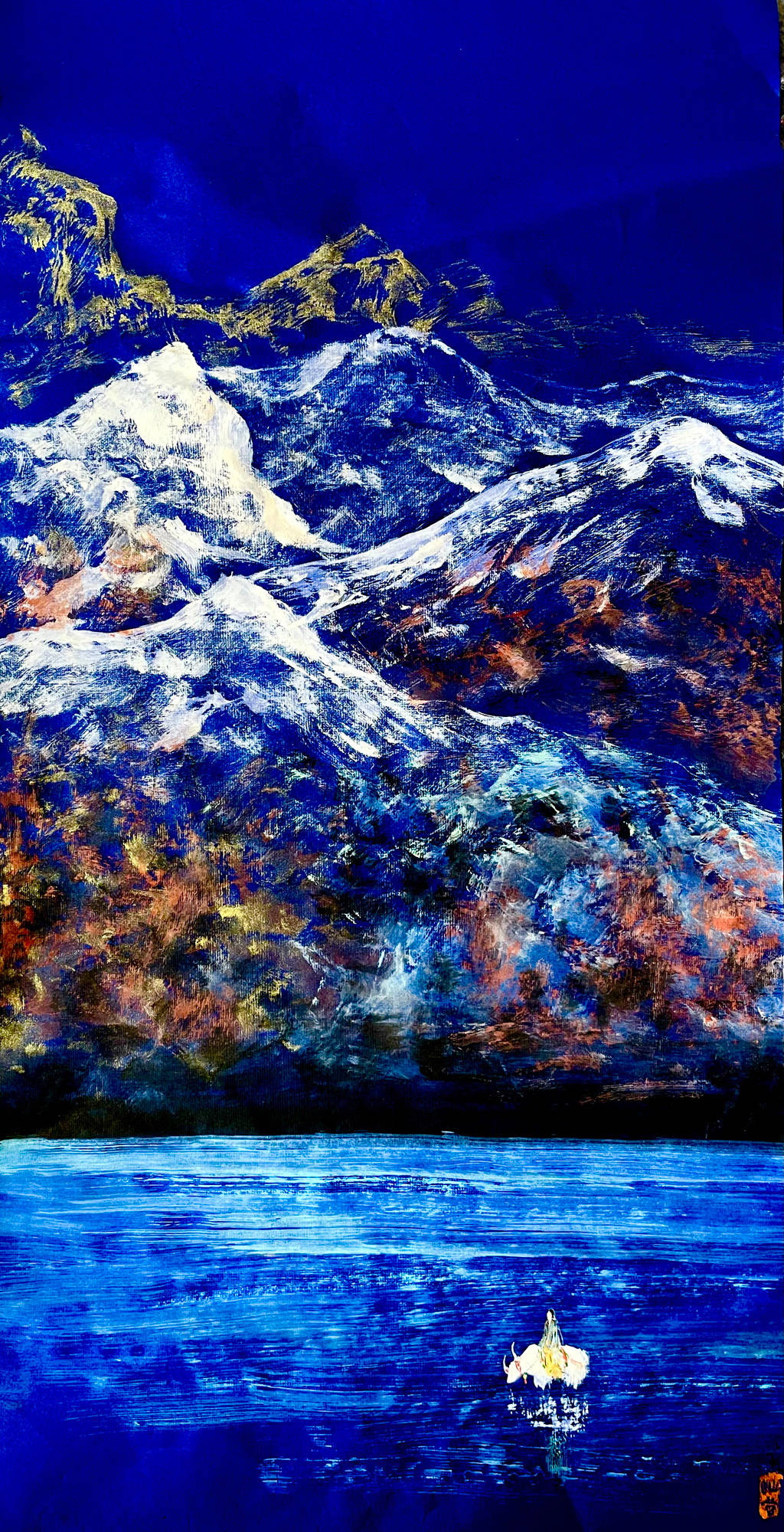 佳作欣赏 许若文画作 雪山圣洁