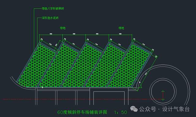 倾斜式停车位标线图片