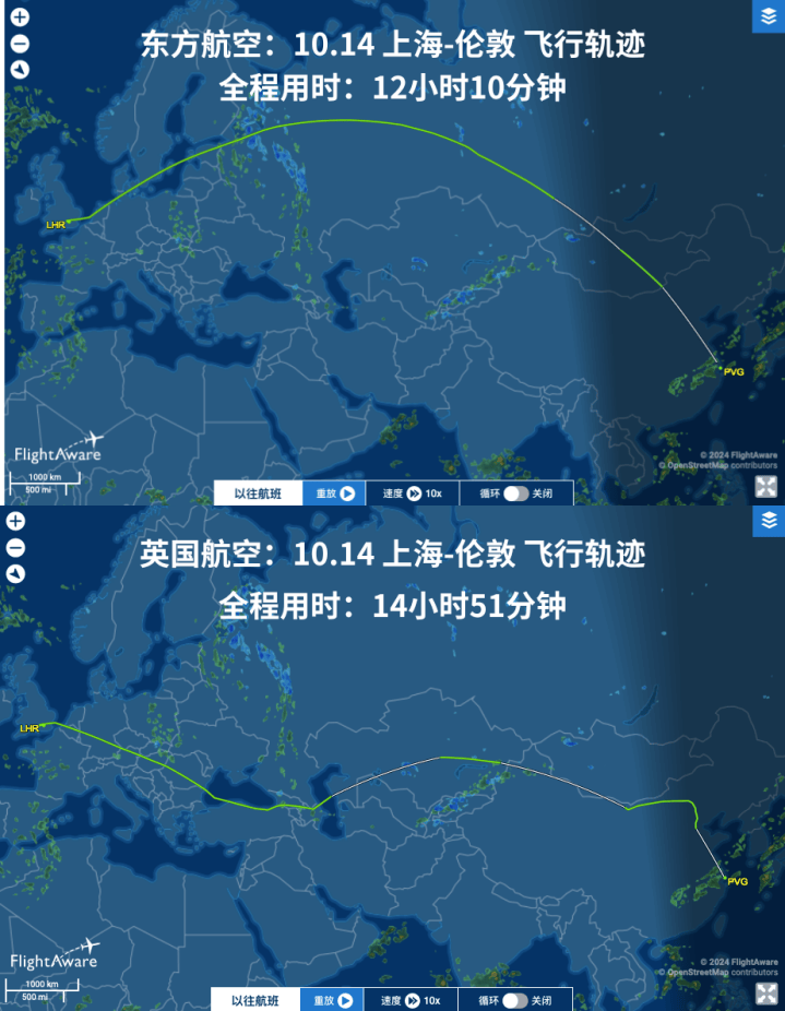 中国飞英国航线图图片