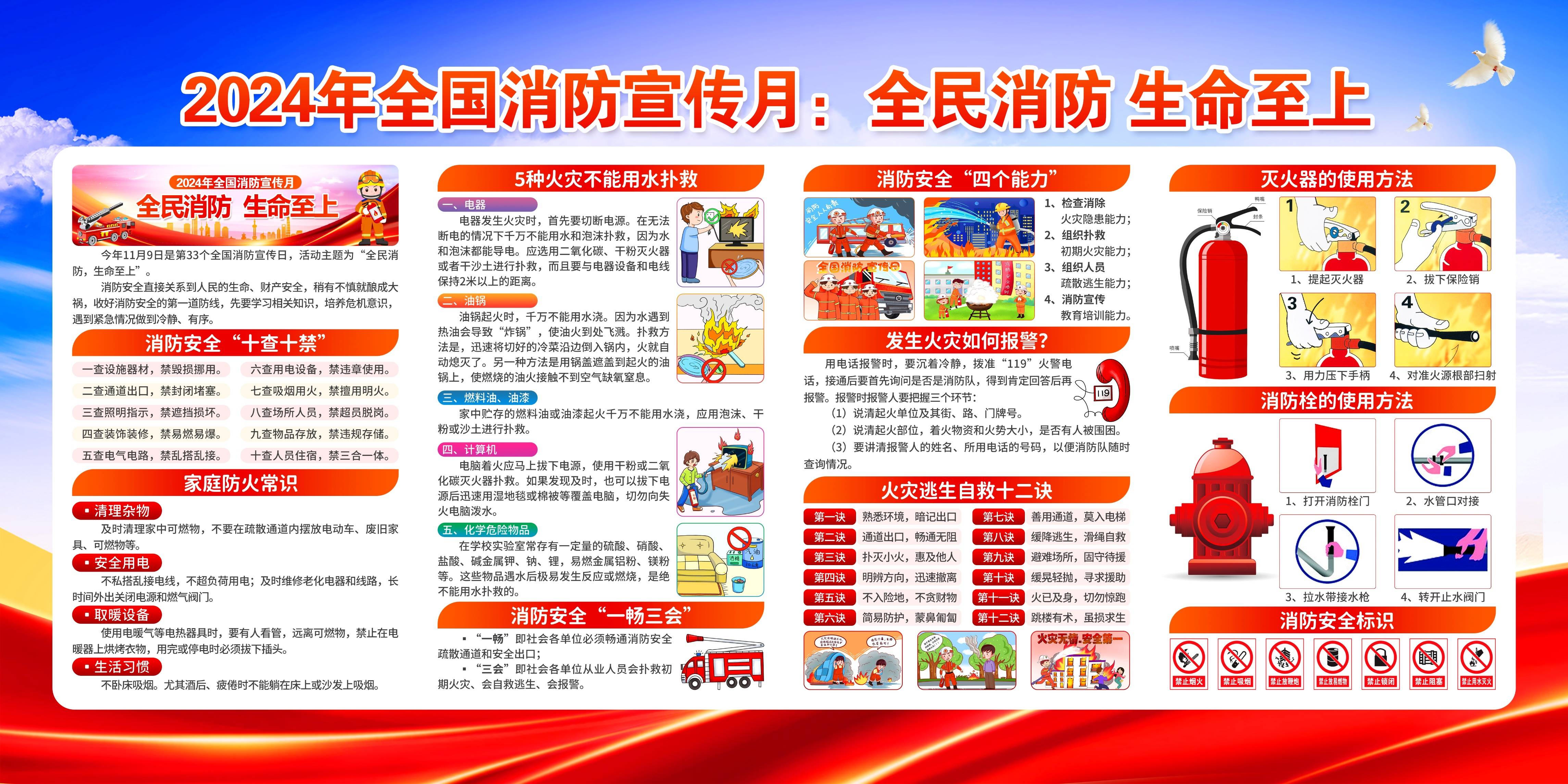 【psd】【海报】2024年消防宣传月-横版海报(编号3)