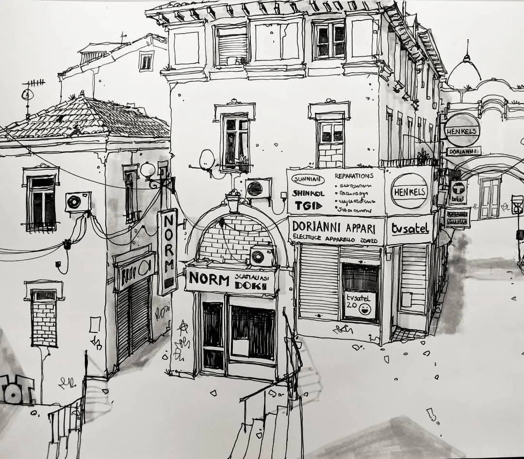 西班牙画家alariko城市速写赏析