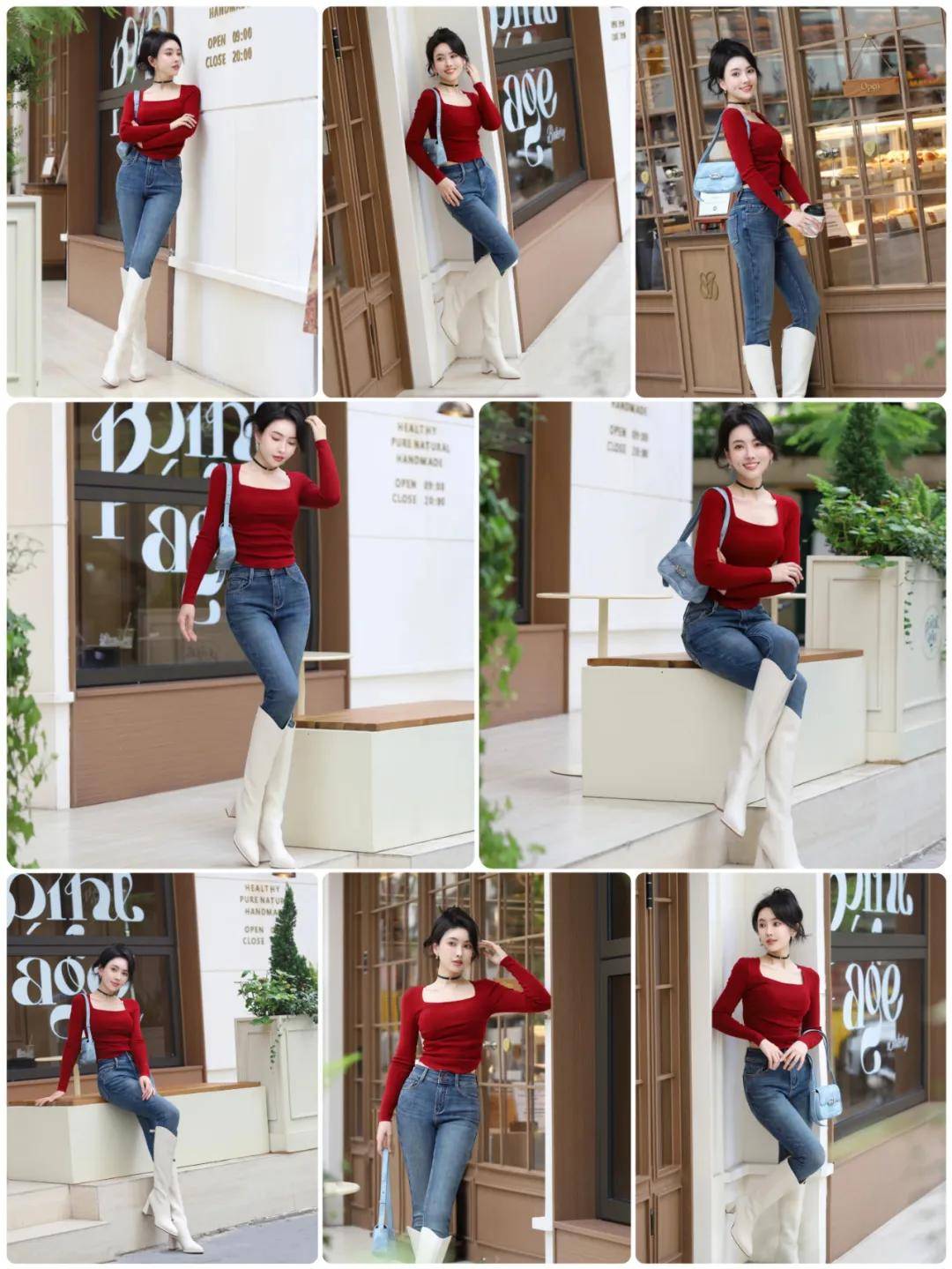 8个牛仔裤拍照姿势,简单大气显高还显瘦,怎么拍都出片!