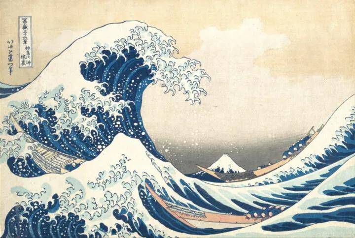 十幅著名海景油画解读_海浪_木版画_葛饰北斋
